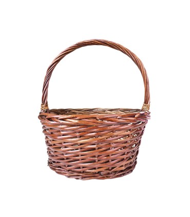 Canasta ovalada mimbre con astillas