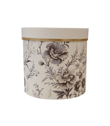 Box cilindro con flores fondo