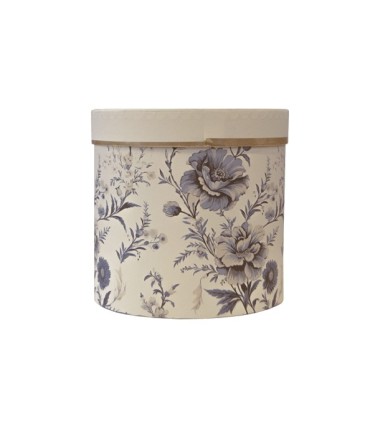 Box cilindro con flores fondo
