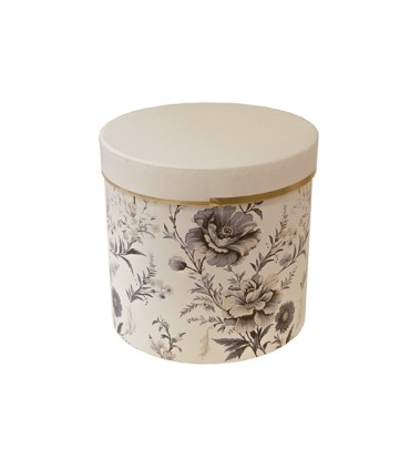 Box cilindro con flores fondo