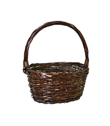Canasta ovalada mimbre con astillas