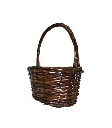 Canasta ovalada mimbre con astillas