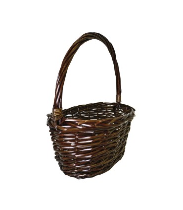 Canasta ovalada mimbre con astillas