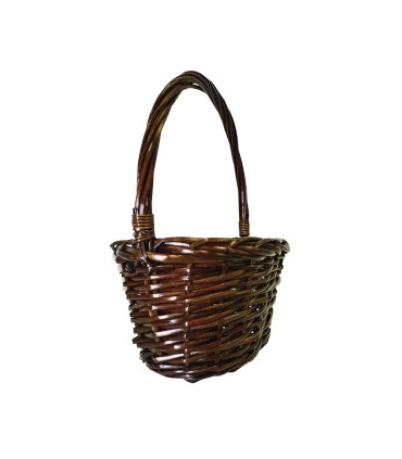 Canasta ovalada mimbre con astillas