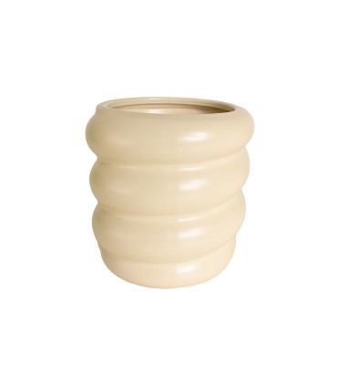Maceta de cerámica cilíndrica con diseño