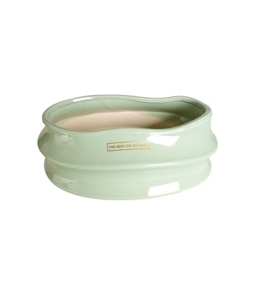 MACETA DE CERAMICA TIPO CILINDRICA CON RE