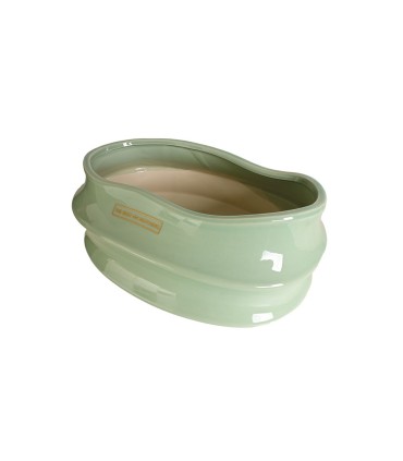 MACETA DE CERAMICA TIPO CILINDRICA CON RE