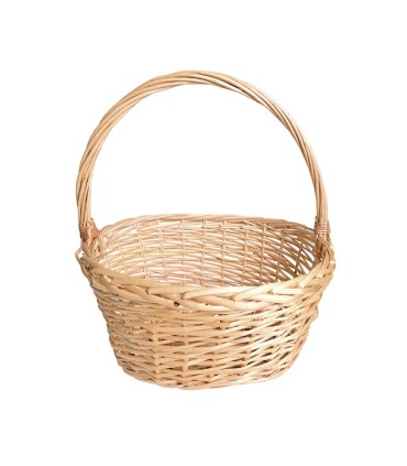 Canasta ovalada mimbre con astillas