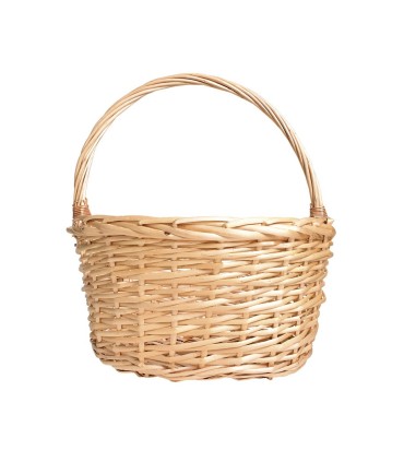 Canasta ovalada mimbre con astillas