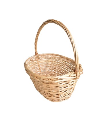 Canasta ovalada mimbre con astillas